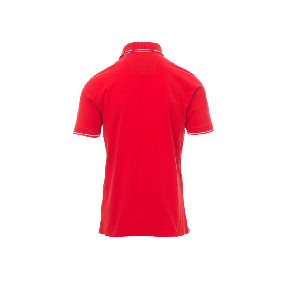 Vue de dos du Polo homme Payper CAMBRIDGE manches courtes - Rouge/Blanc