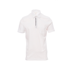 Vue de face du Polo homme Payper CHIC manches courtes Blanc/Noir
