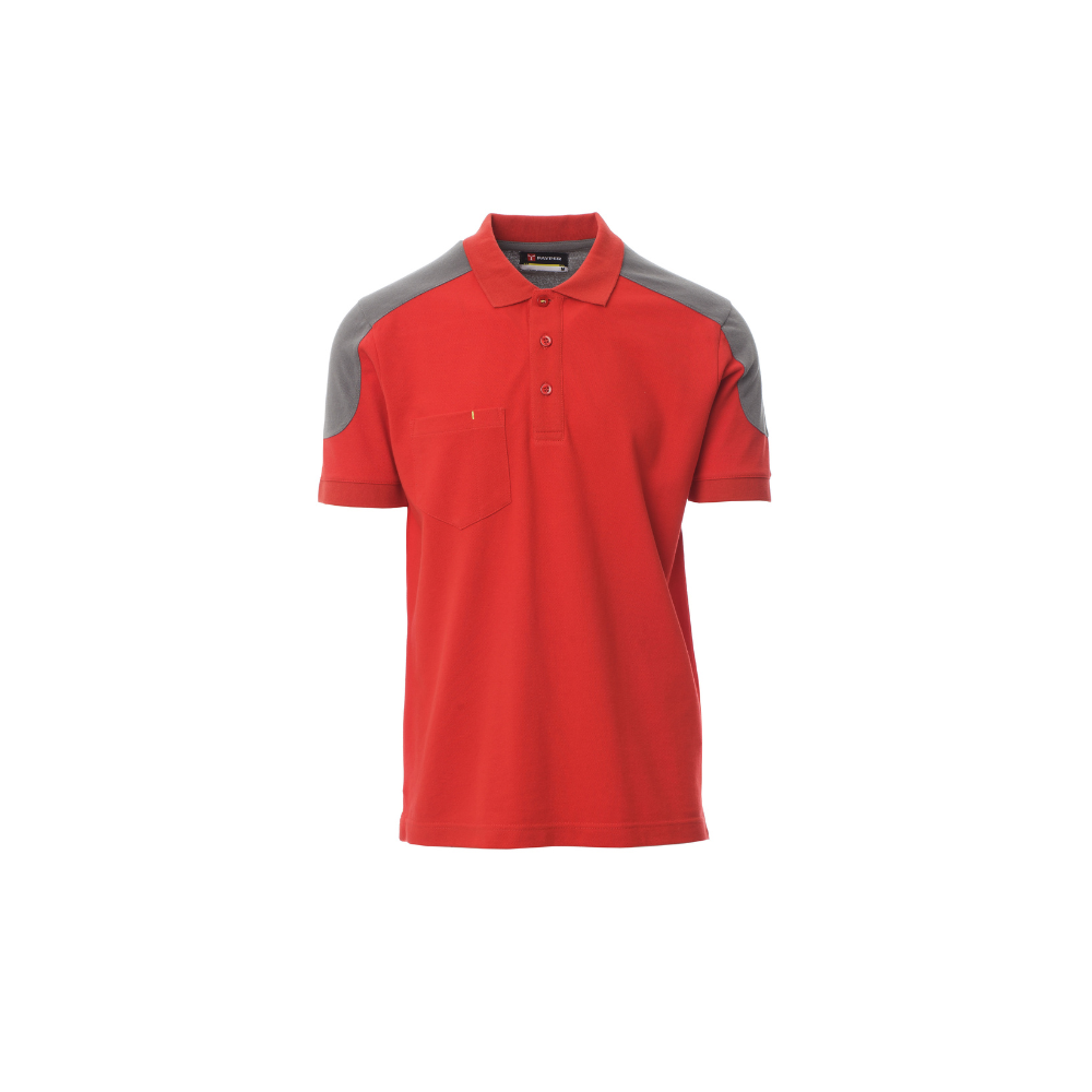 Vue de face du Polo Payper COMPANY manches courtes Rosso/Fumée