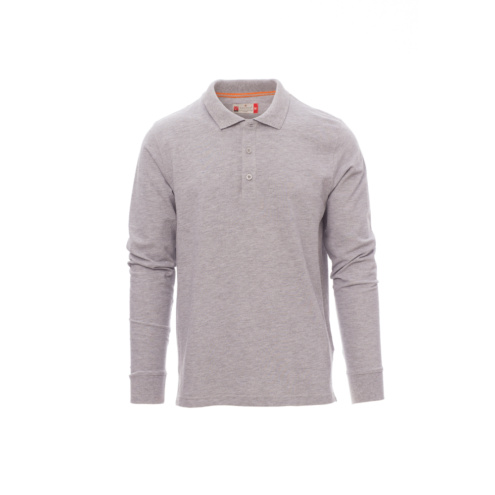 Vue de face du Polo homme Payper FLORENCE manches longues Gris Chiné