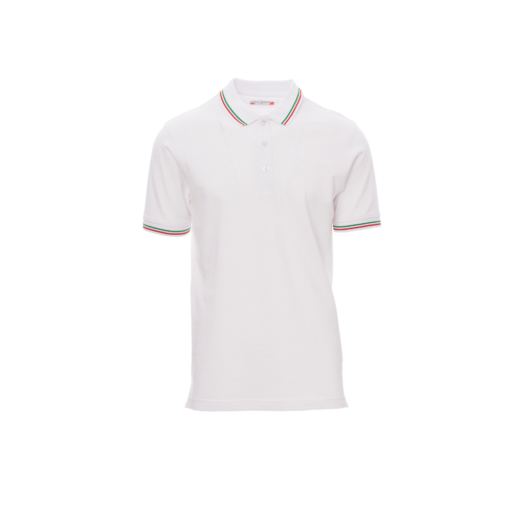 Vue face du Polo Payper ITALIA manches courtes Blanc 