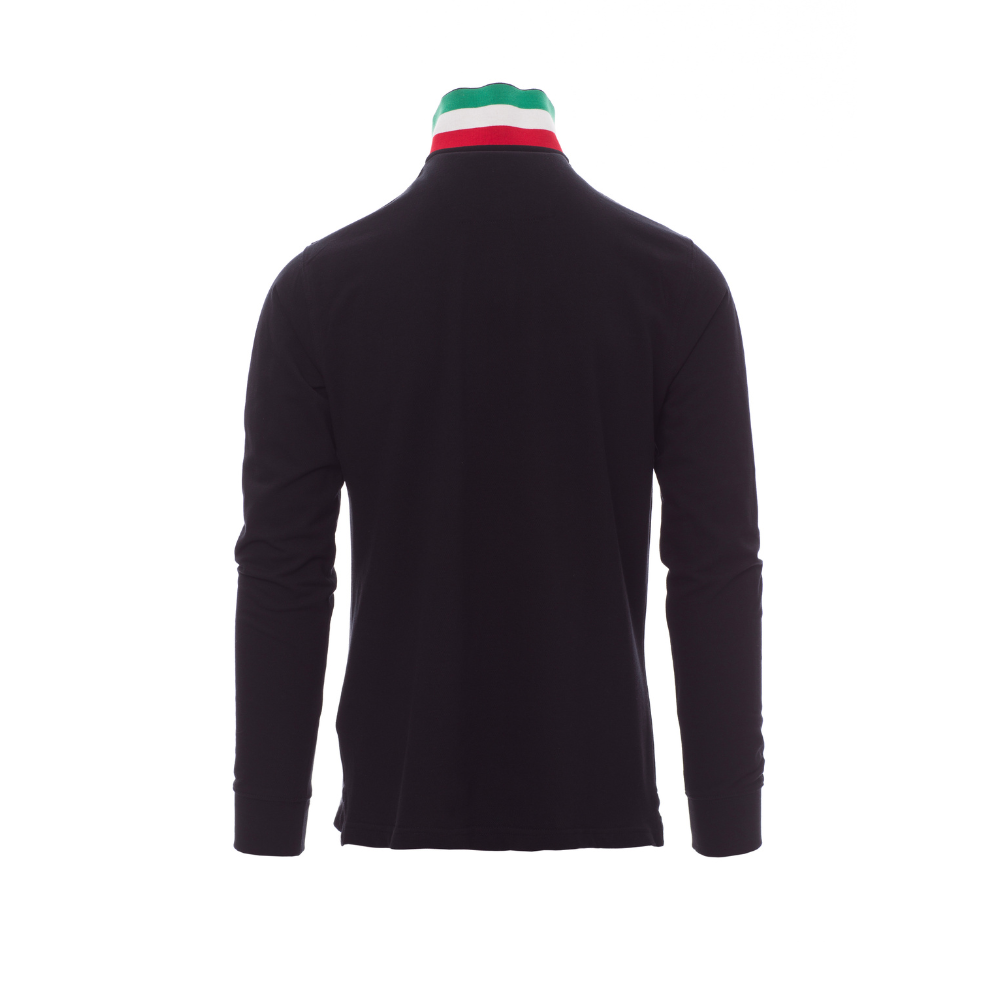 Vue de face du Polo homme Payper LONG NATION manches longues Bleu Marine/Italie