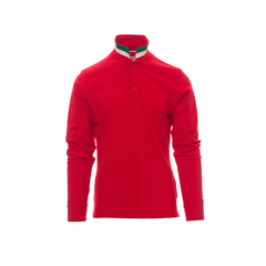 Vue de face du Polo homme Payper LONG NATION manches longues Rouge/Italie 