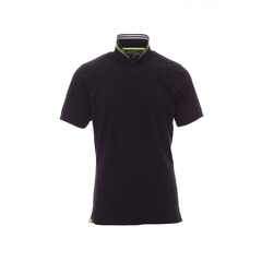 Vue de face du Polo homme Payper NAUTIC Noir/Blanc-Jaune Fluo