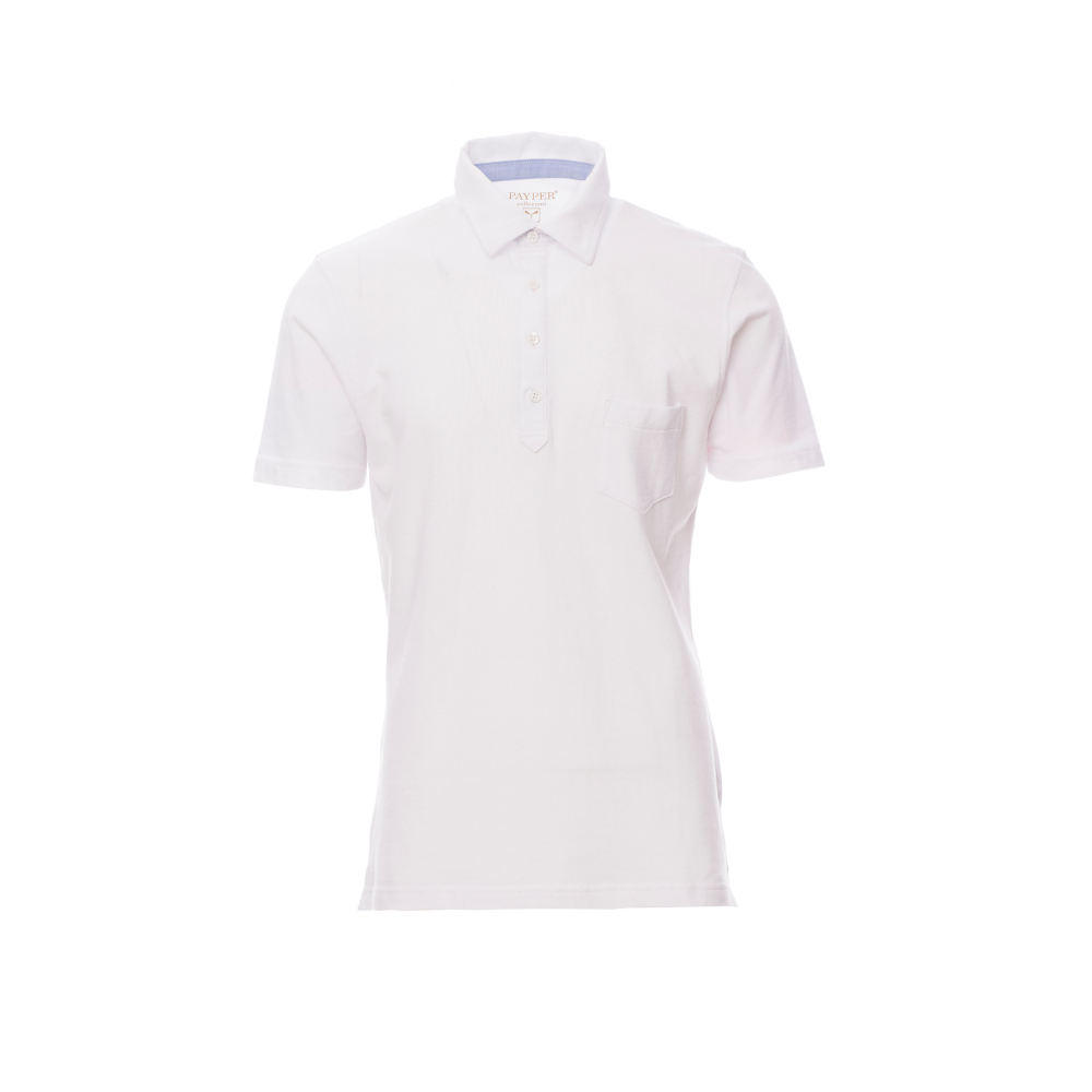 Vue de face du Polo homme Payper PRESTIGE manches courtes Blanc