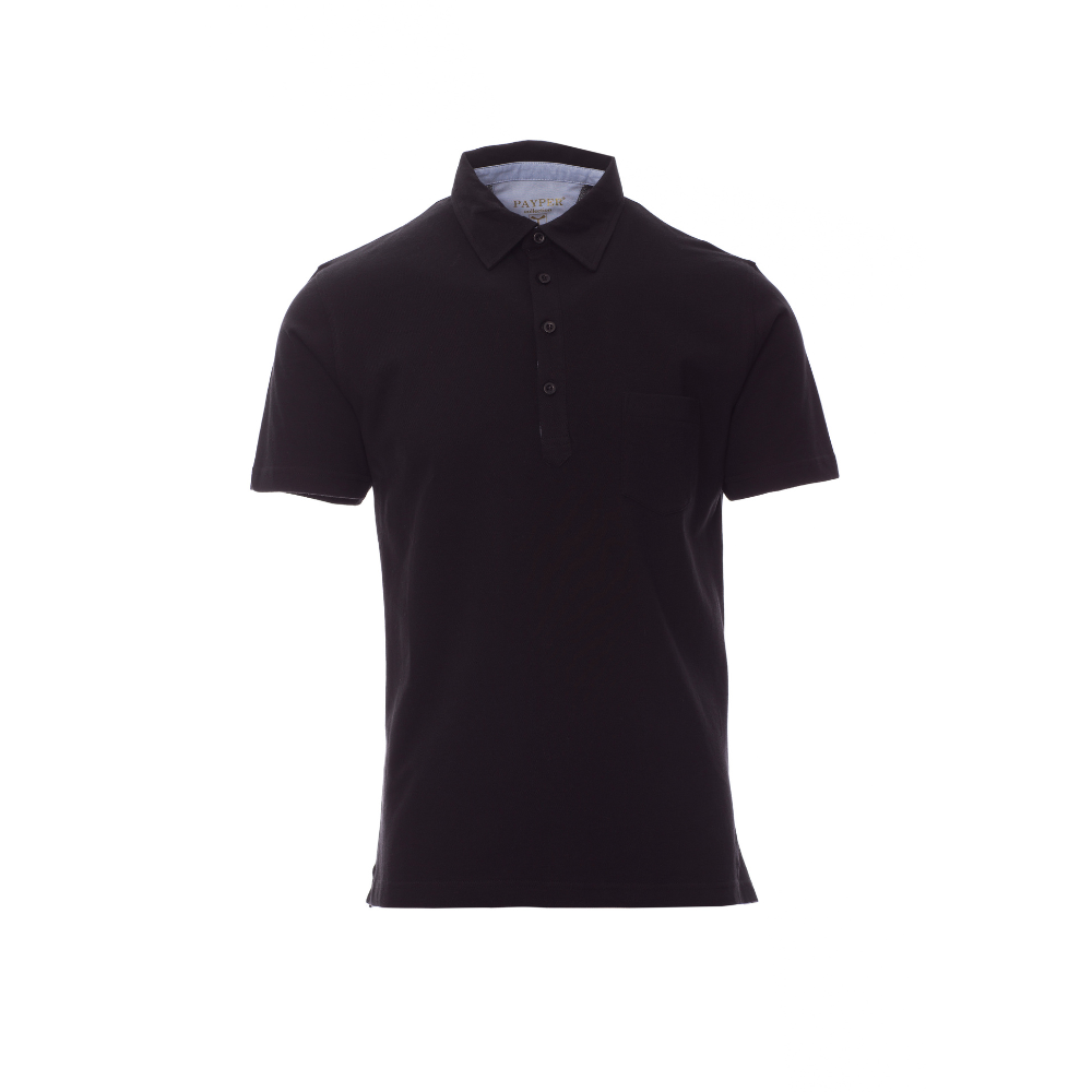 Vue de face du Polo homme Payper PRESTIGE manches courtes Noir 