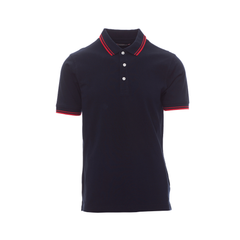 Vue de face du Polo homme Payper SKIPPER manches courtes Bleu Marine/Rouge