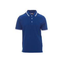 Vue de face du Polo homme Payper SKIPPER manches courtes Bleu Roi/Blanc