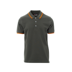 Vue de face du Polo homme Payper SKIPPER manches courtes Fumée/Orange