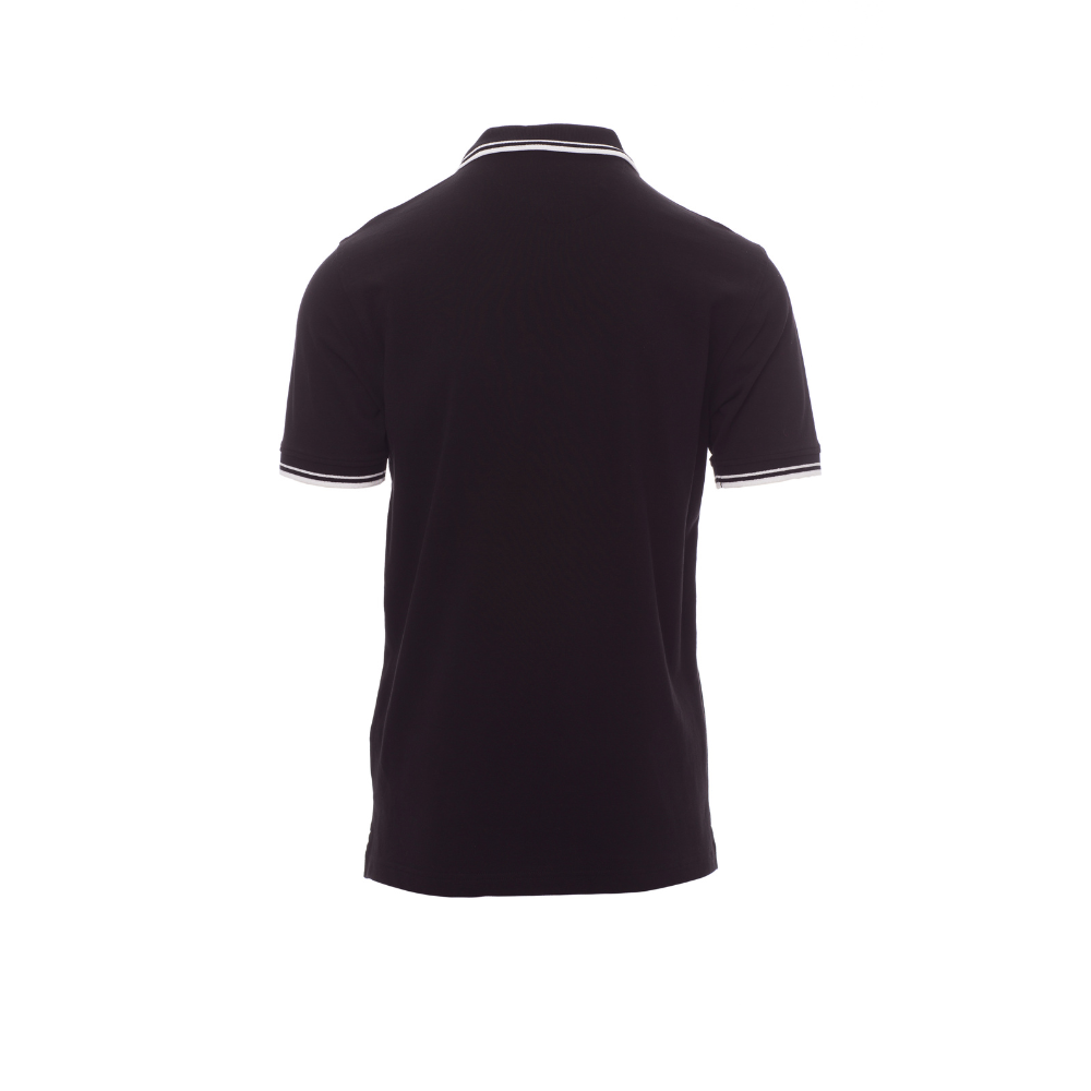 Vue de dos du Polo homme Payper SKIPPER manches courtes Noir/Blanc