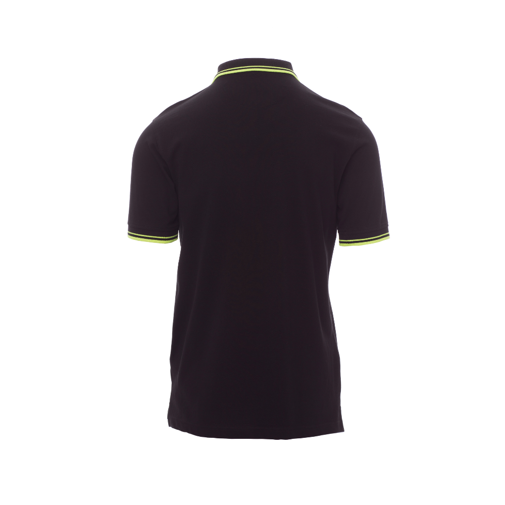 Vue de dos du Polo homme Payper SKIPPER manches courtes Noir/Jaune Néon