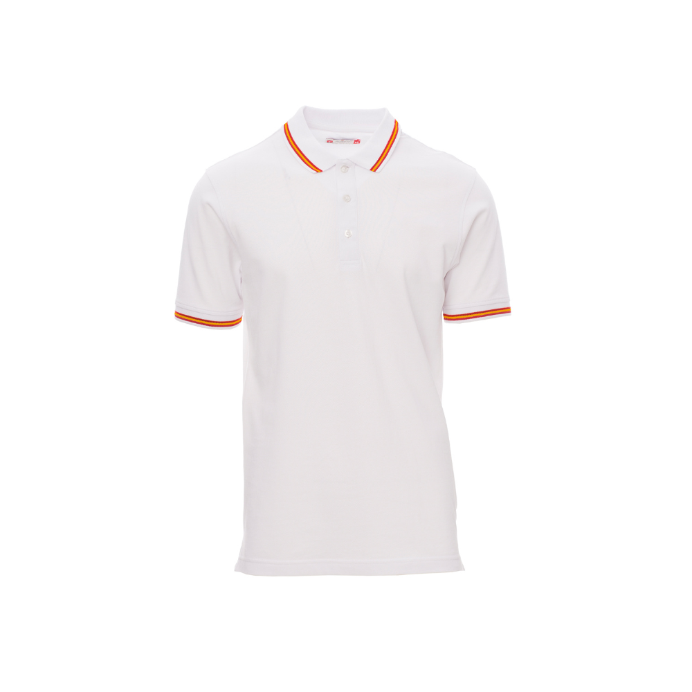 Vue de face du Polo Payper SPAIN manches courtes Blanc