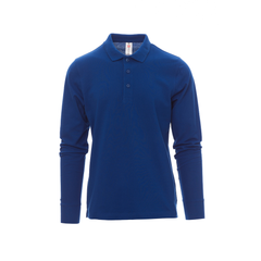 Vue de face du Polo homme Payper VERONA manches longues Bleu Roi
