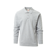 Vue de face du Polo homme Payper VERONA manches longues Gris Chiné