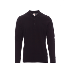 Vue de face du Polo homme Payper VERONA manches longues Noir