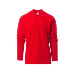Vue de face du Polo homme Payper VERONA manches longues Rouge