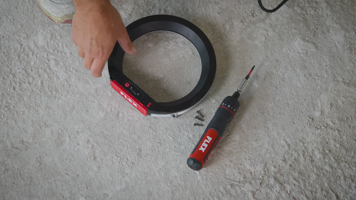 Charger la vidéo : Ponceuse murs et plafonds filaire 500 W FLEX GE 6 R-EC – Ø 225 mm
