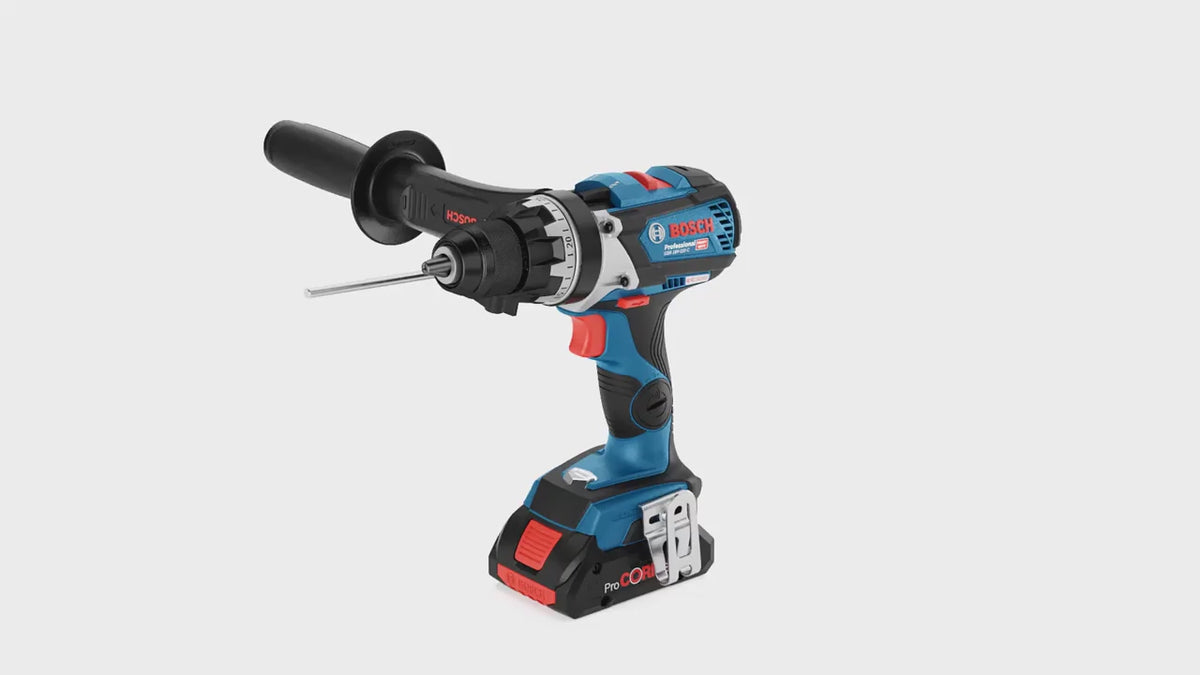 Charger la vidéo : Perceuse-visseuse sans fil 18 V Bosch PRO GSR 18V-110 C – 110 Nm