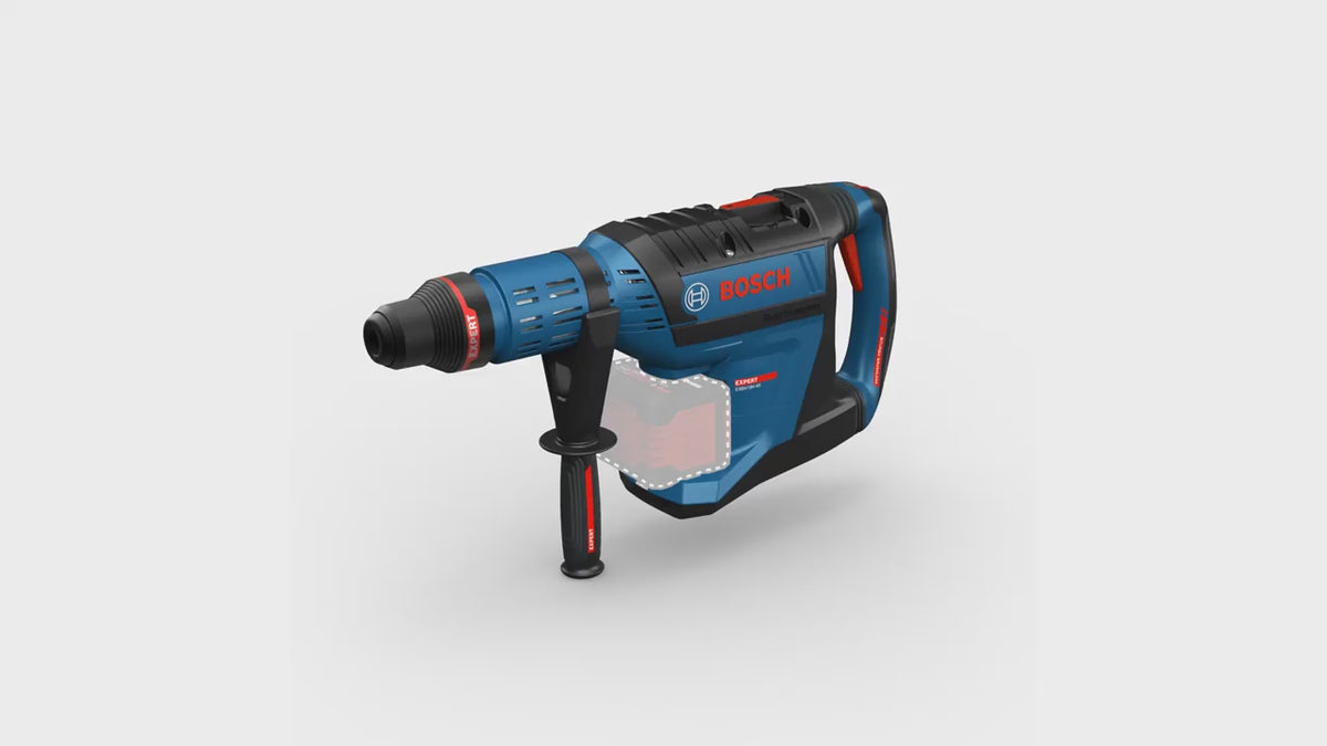 Charger la vidéo : Perforateur sans fil SDS max 18 V Bosch EXPERT EXBH18V-45 – 12,5 J