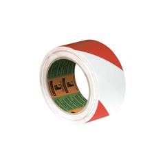 Ruban rouge et blanc PVC zébré de signalisation BARNIER 2724