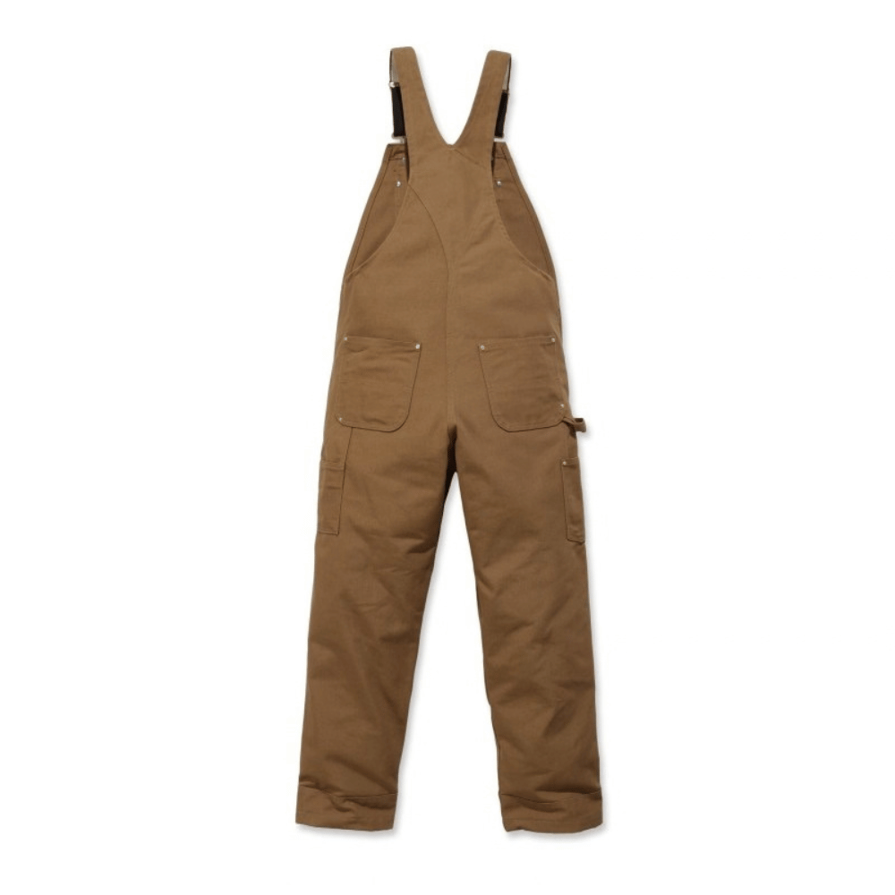 Vue de dos de la Salopette Iconic R01 Duck Bib marron – CARHARTT