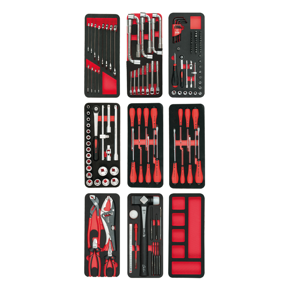Composition e la Servante Proliner 7 tiroirs 133 outils mousse – MOB