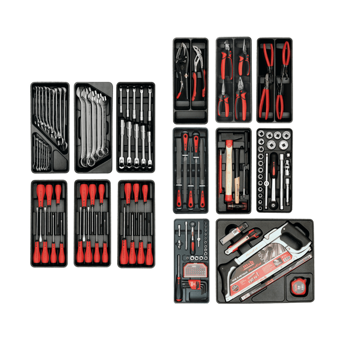 Composition de la Servante Proliner noire 6 tiroirs 156 outils – MOB