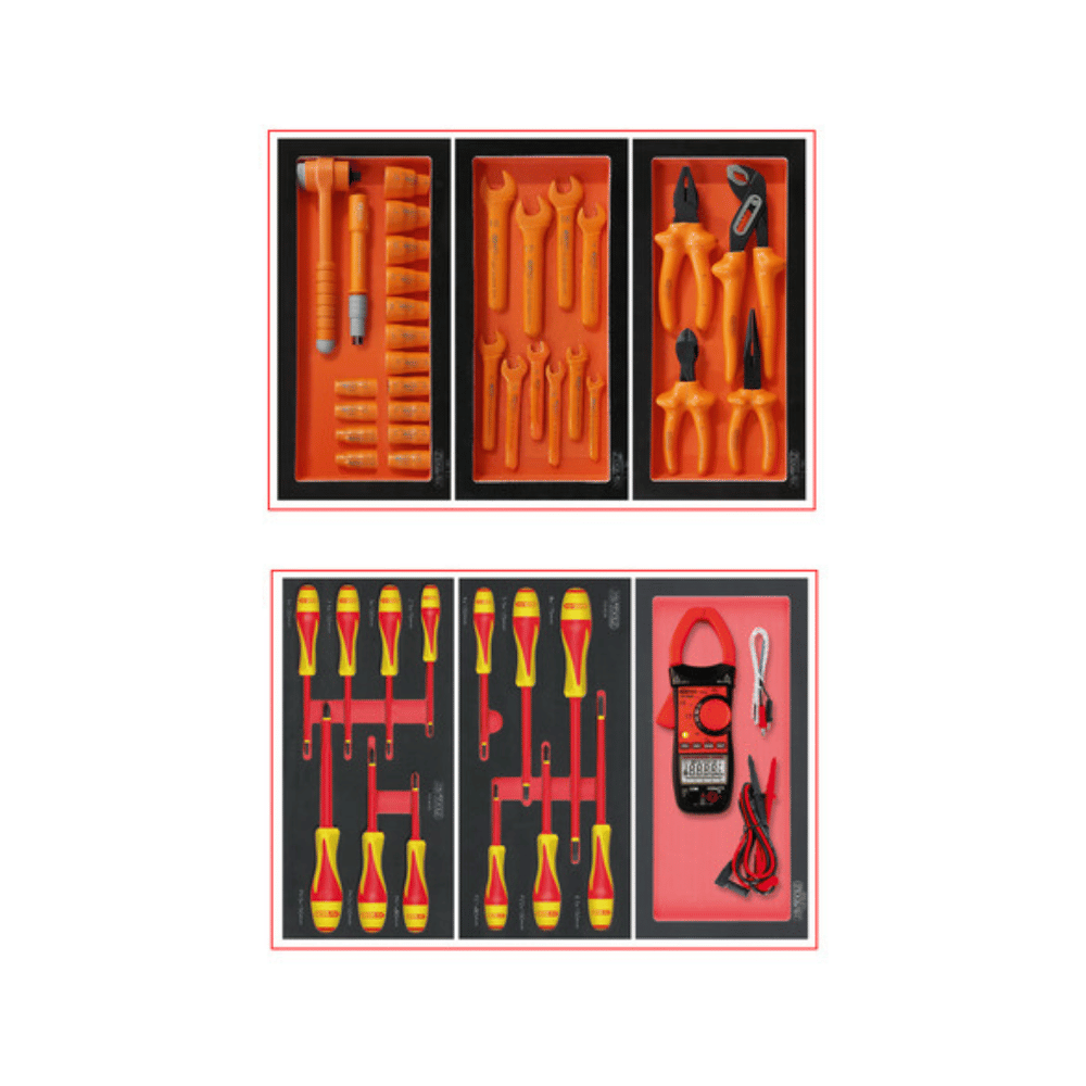 Composition de la Servante ULTIMATE 45 outils isolés 1000 V – KS Tools 819.7045