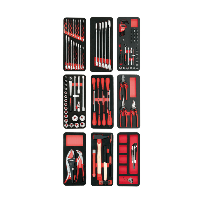 Composition de la Servante XLiner 7 tiroirs 126 outils mousse – MOB 9518126701