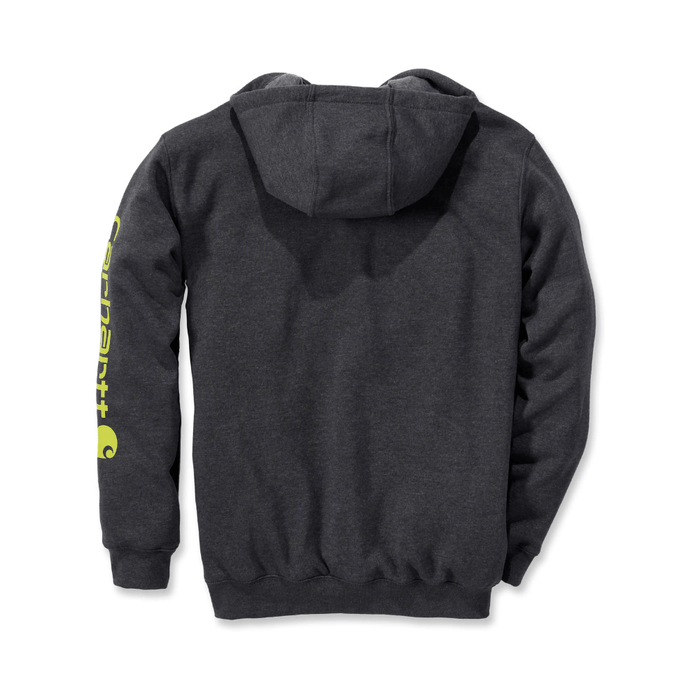 Vue de dos du Sweat Carhartt à capuche Logo Carbon Heather