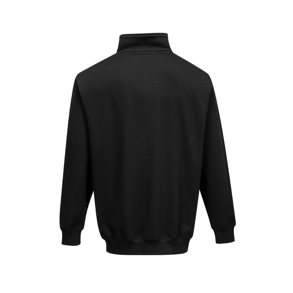 Vue de dos du Sweatshirt col zippé Sorrento noir B309 – PORTWEST