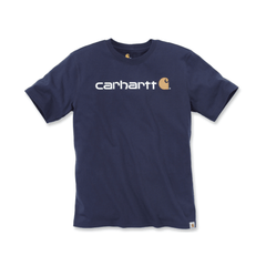 T-shirt Carhartt Core Logo Relaxed Fit 229 g/m² - Bleu - Blanc