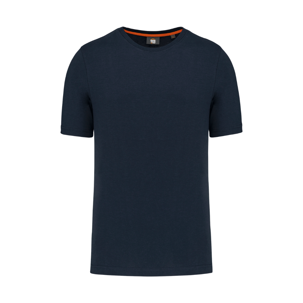 Vue de face du T-shirt de travail homme WK302 Blanc Navy
