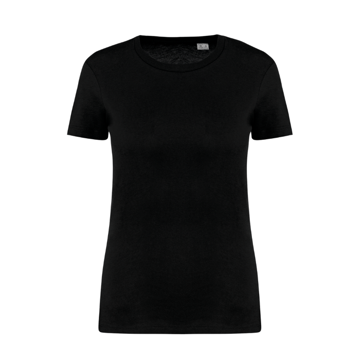 Vue de face du T-shirt femme Native Spirit NS324 Noir  coton bio