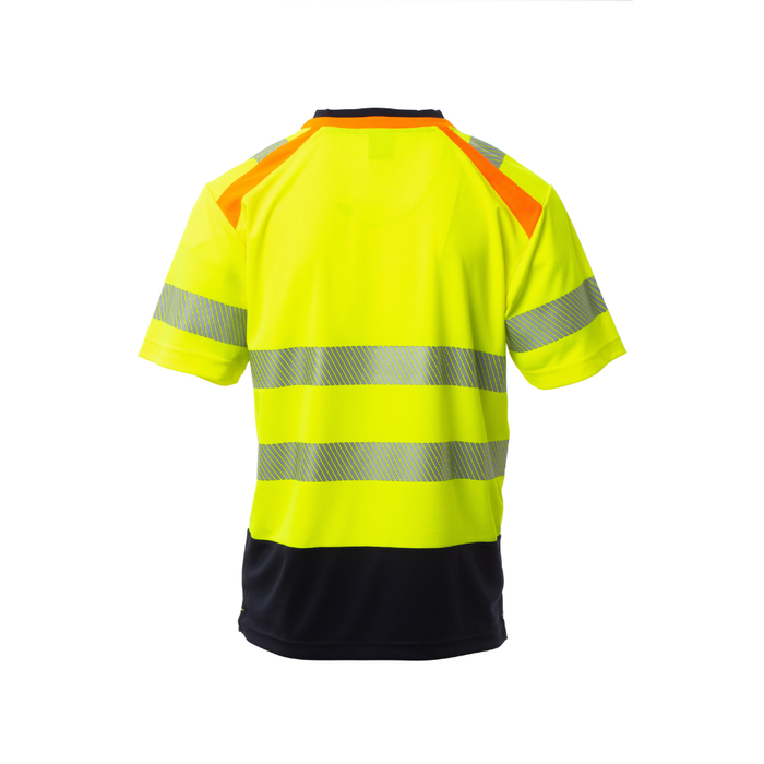 T-shirt haute visibilité ALLEY manches courtes - Jaune Fluo/Bleu Marine - PAYPER