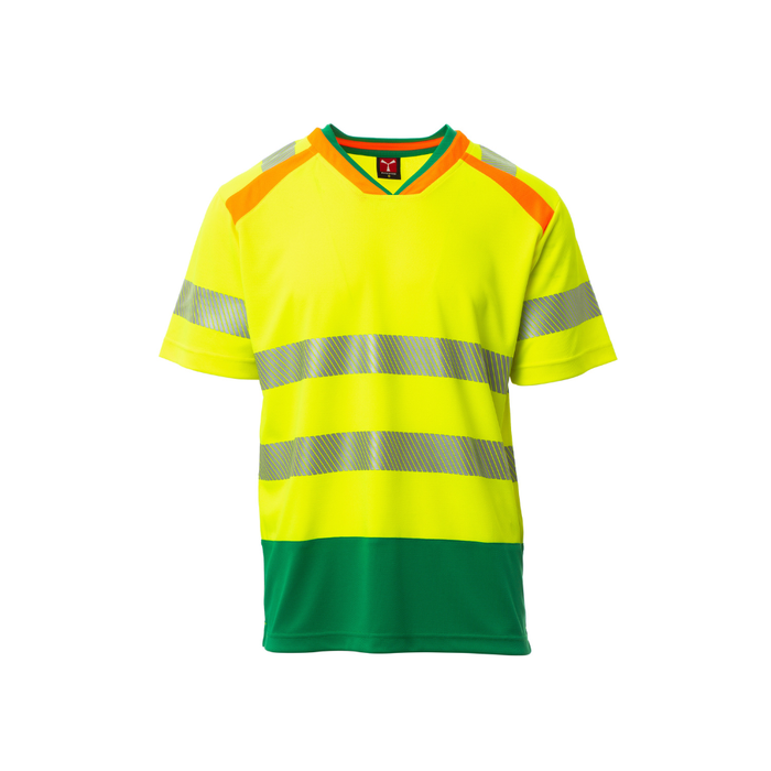 T-shirt haute visibilité ALLEY manches courtes - Jaune Fluo/Vert Gelée - PAYPER