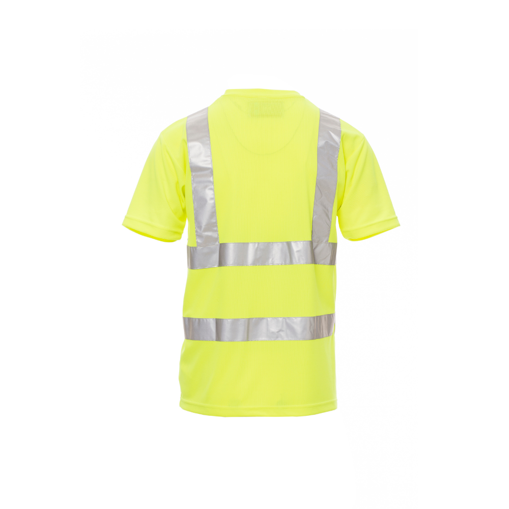 Vue de dos du T-shirt haute visibilité Payper AVENUE Jaune Fluo