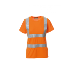 Vue de face du t-shirt haute visibilité orange femme avenue payper