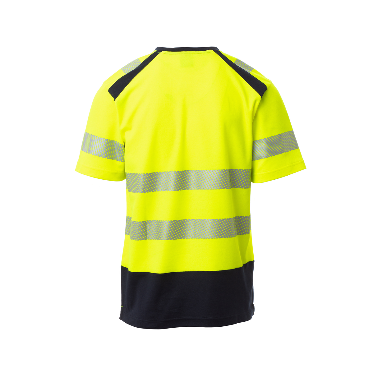 Vue de dos du T-shirt haute visibilité Payper WAY manches courtes - Jaune Fluo/Bleu