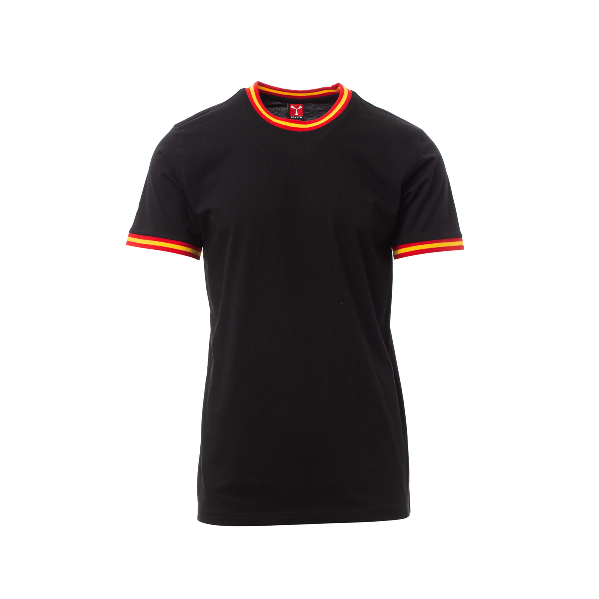 Vue de face du T-shirt Payper FLAG manches courtes - Noir/Espagne