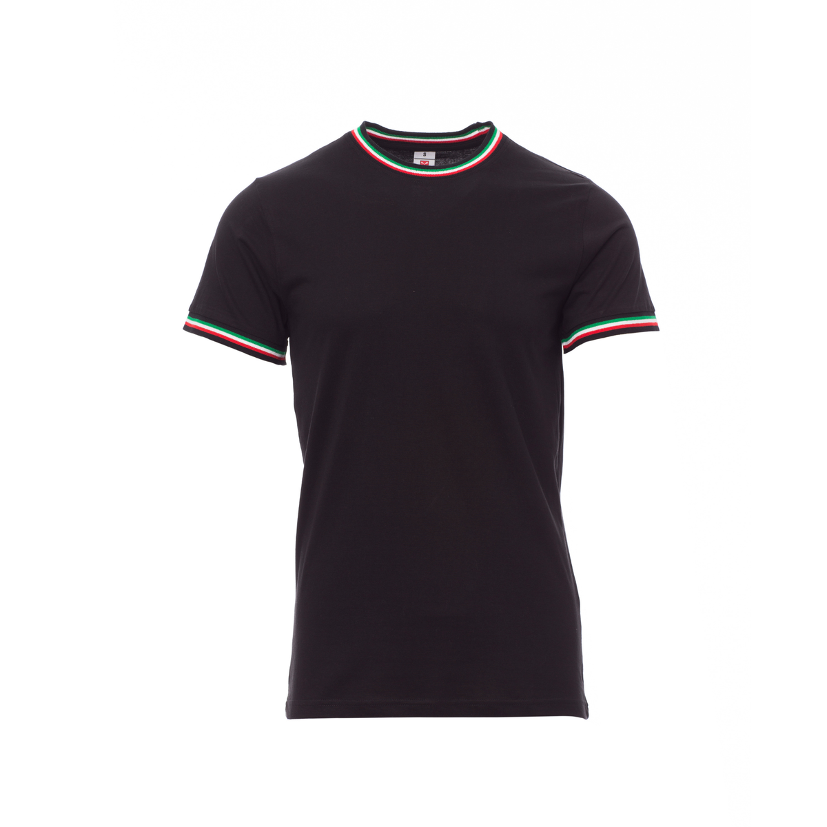 Vue de face du T-shirt Payper FLAG manches courtes - Noir/Italie