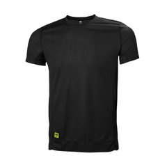 Vue de face du T-shirt technique Helly Hansen LIFA respirant noir