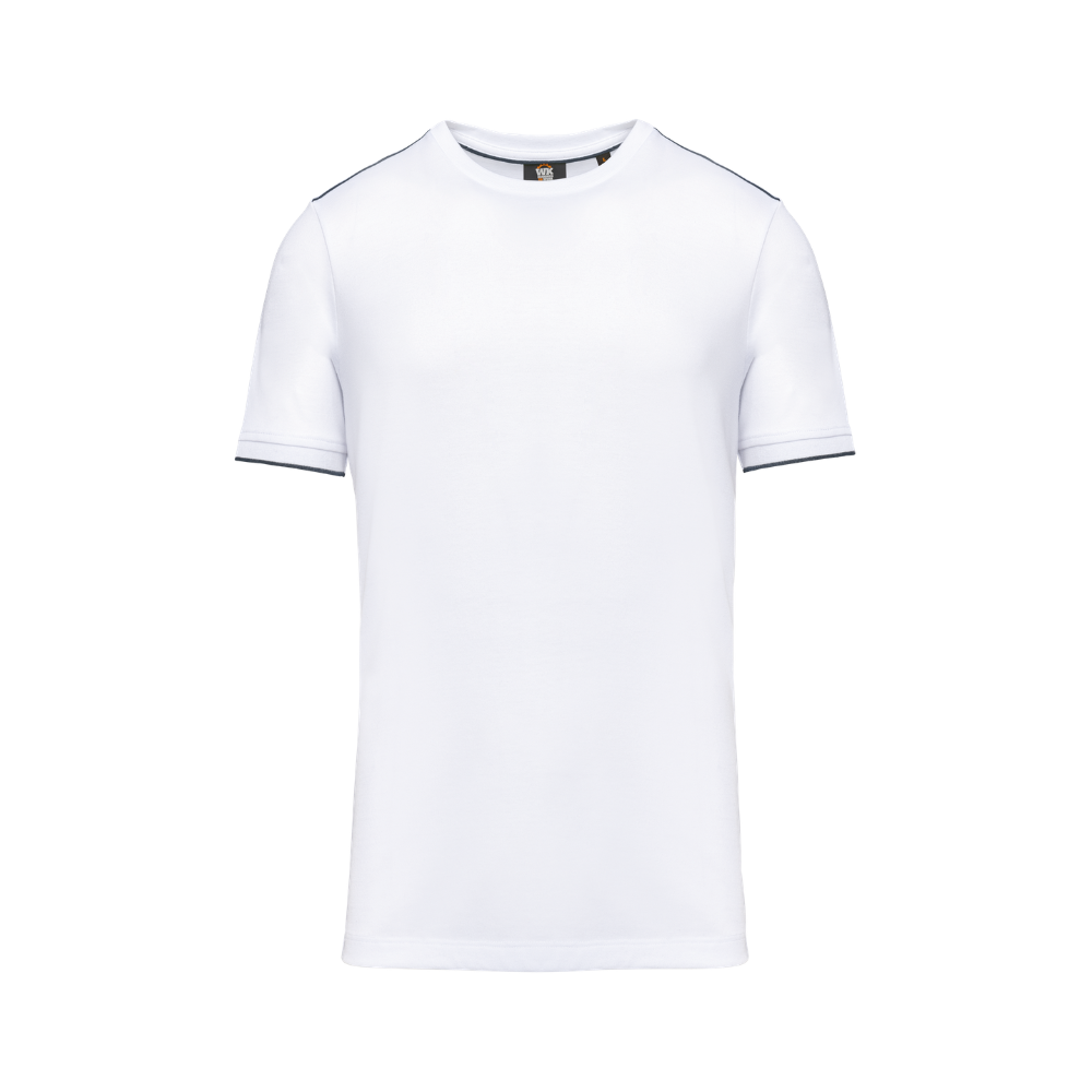 Vue de face du T-shirt de travail homme WK3020 Blanc Navy