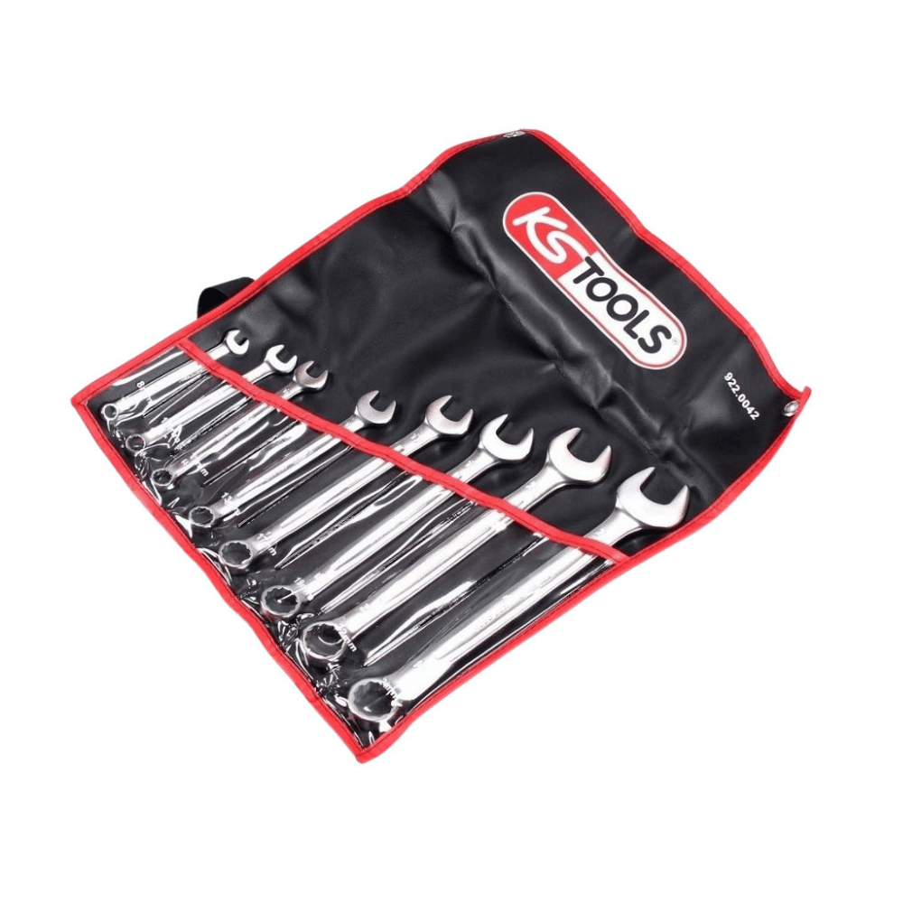 Vue de coté de la Trousse de 8 clés mixtes métriques, 8 à 24 mm de chez KS Tools