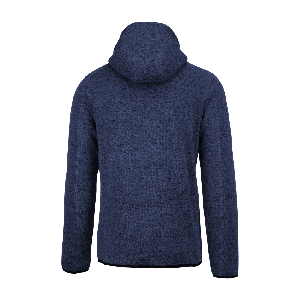 Vue de dos du Veste à capuche chinée homme Navy Melange – PROACT®