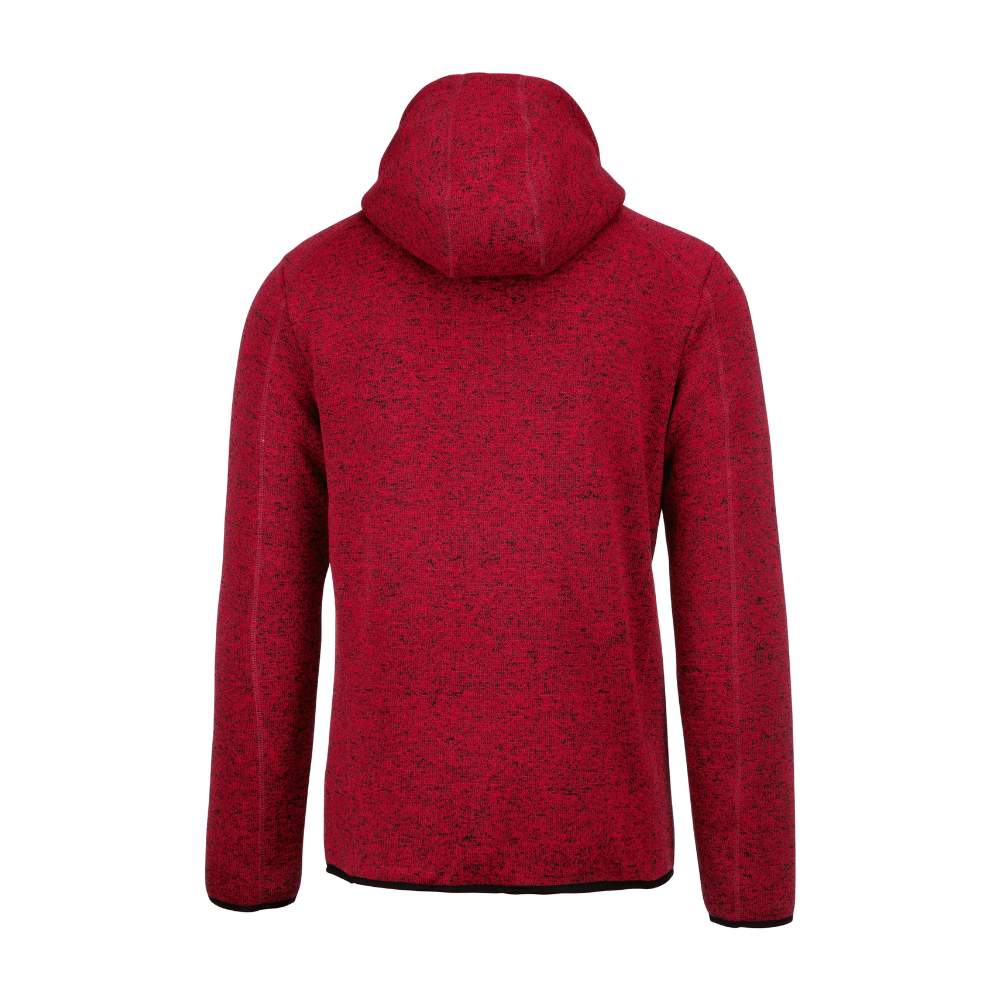 Vue de dos du Veste à capuche chinée homme rouge – PROACT®
