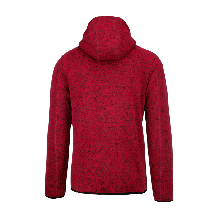 Vue de dos du Veste à capuche chinée homme rouge – PROACT®